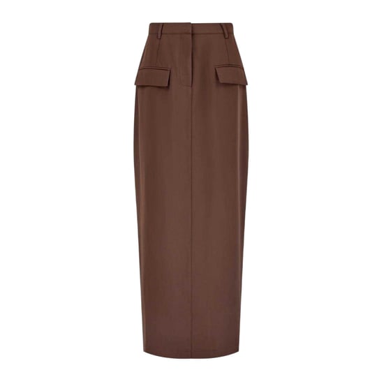 Odd Muse Effen maxi-rok voor dames (Bruin) - Image 2