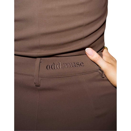 Odd Muse Effen maxi-rok voor dames (Bruin) - Image 3
