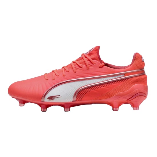 Puma Dames/Dames King Ultimate Stevige Grond Voetbalschoenen (Wit/vuurrood) - Image 2
