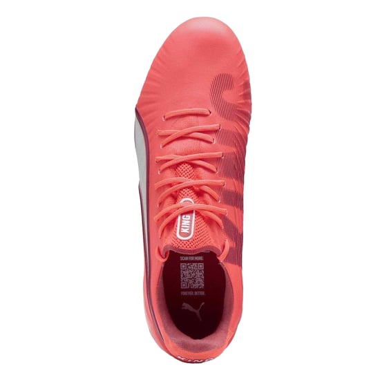 Puma Dames/Dames King Ultimate Stevige Grond Voetbalschoenen (Wit/vuurrood) - Image 3