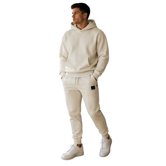 Aquascutum Heren Tapered Joggers (Beige) - Image 3