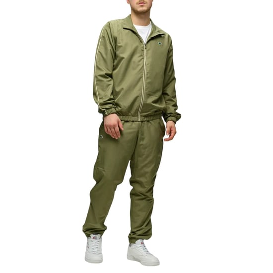 Lacoste Trainingspak met trechterhals en logo voor heren (Kaki Groen) - Image 1