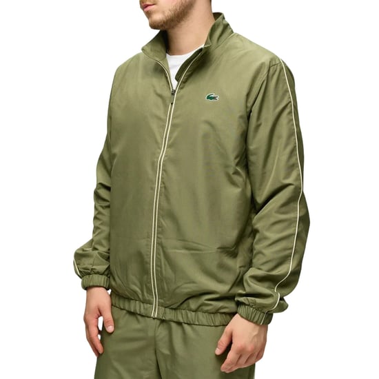 Lacoste Trainingspak met trechterhals en logo voor heren (Kaki Groen) - Image 4
