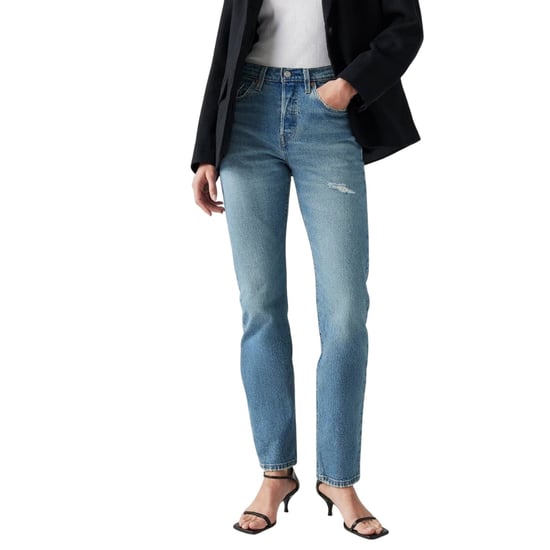 Levis 501-jeans met 5 zakken en rechte pijpen voor dames (Historisch blauw) - Image 3