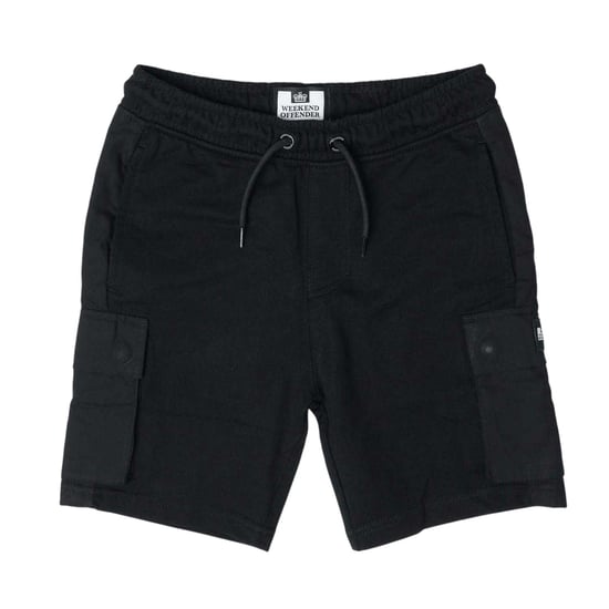 Weekend Offender Flamengo-fleece-cargoshorts voor kinderen (Zwart) - Image 1