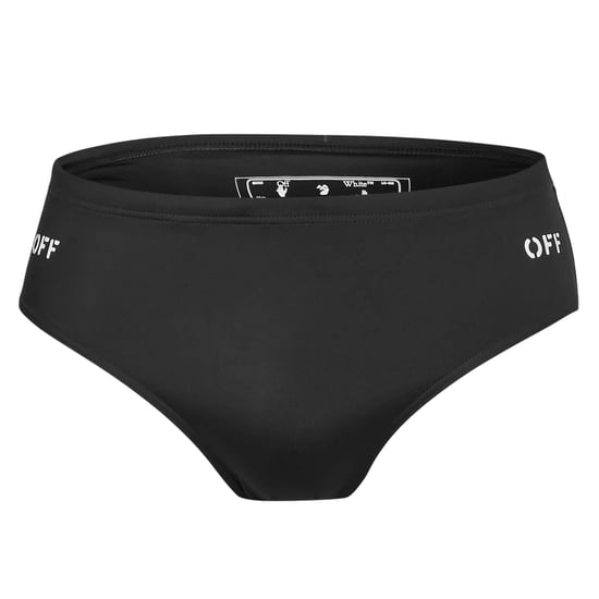 Off White Herenzwembroek met Arrow-logo, reguliere pasvorm (Zwart, Wit) - Image 1
