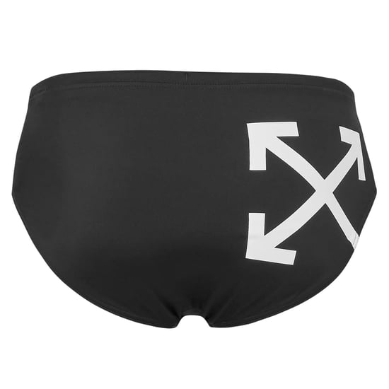 Off White Herenzwembroek met Arrow-logo, reguliere pasvorm (Zwart, Wit) - Image 2