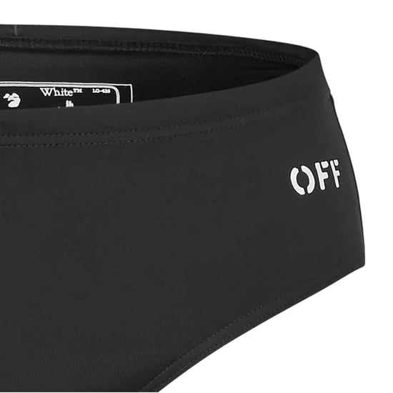 Off White Herenzwembroek met Arrow-logo, reguliere pasvorm (Zwart, Wit) - Image 3