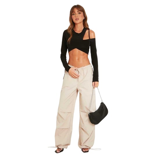 Missy Empire Baggy cargobroeken voor dames (Beige) - Image 1
