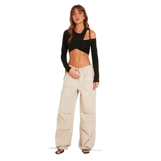 Missy Empire Baggy cargobroeken voor dames (Beige) - Image 2