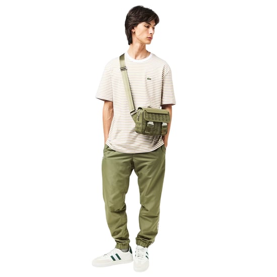 Lacoste Joggingbroek voor heren met streep aan de zijkant (Kaki Groen) - Image 1