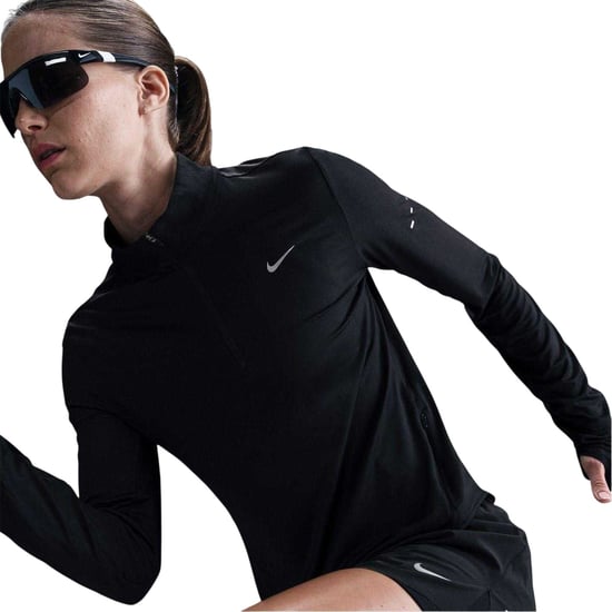 Nike Swift hardloopshirt met kwartrits voor dames (Zwart) - Image 3