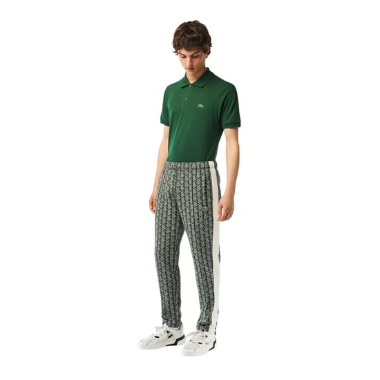 Lacoste Geometrisch trainingspak voor heren met normale pasvorm (Groen/Hout) - Image 1