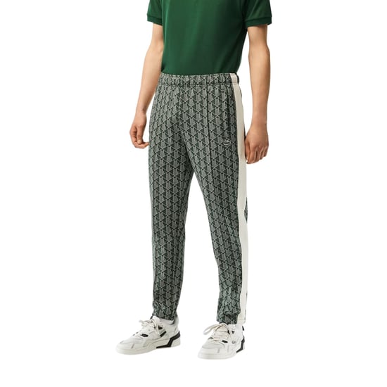 Lacoste Geometrisch trainingspak voor heren met normale pasvorm (Groen/Hout) - Image 2