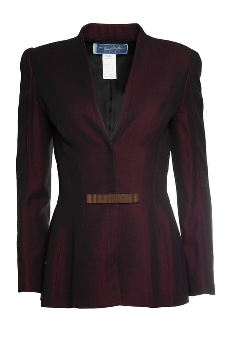 Thierry Mugler, bordeaux kleurige blended pak - Image 3
