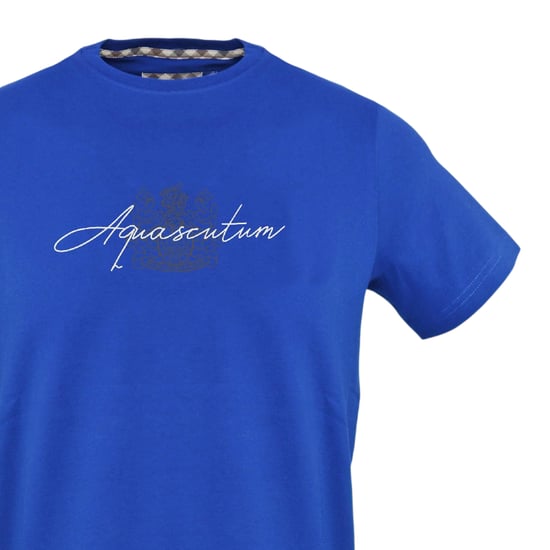 Aquascutum Aquascutum Script T-shirt voor heren (Blauw) - Image 3