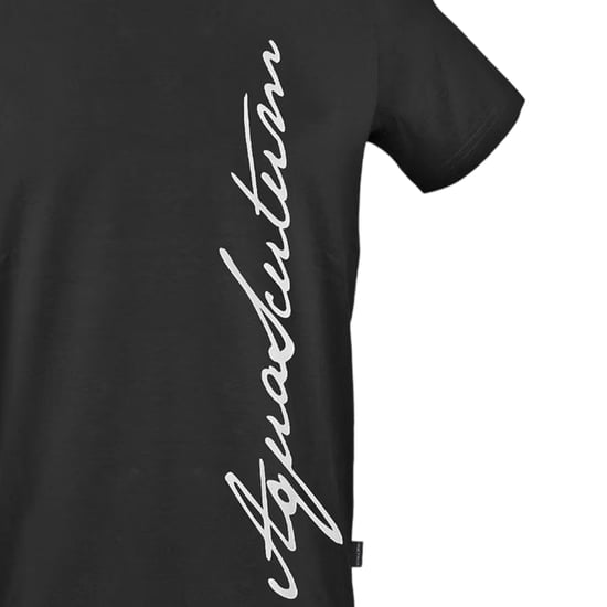 Aquascutum Heren Script Logo T-Shirt (Zwart) - Image 3