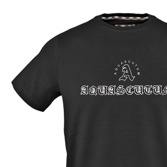 Aquascutum Aquascutum Script T-shirt voor heren (Zwart) - Image 3