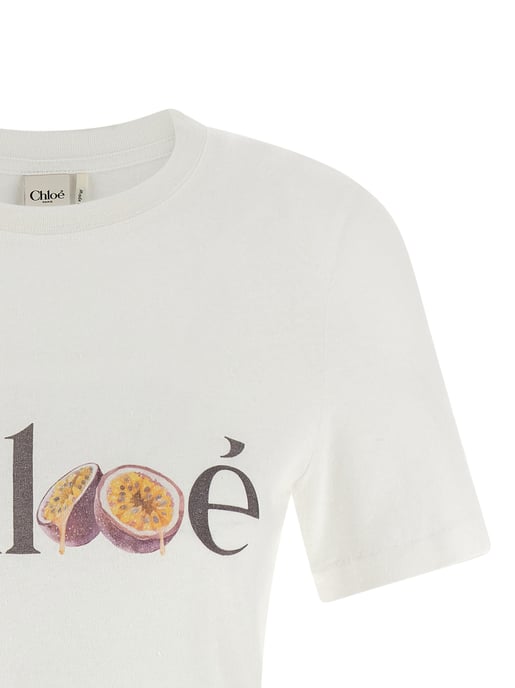 Chloé Witte Katoenen T-shirt - Image 3