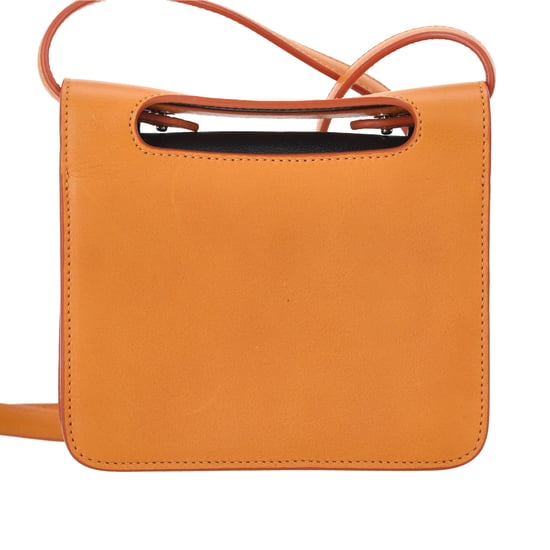 Jil Sander Flap Crossbody Tas in Oranje Leer - Image 3
