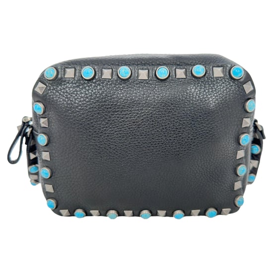 Valentino Rolling Rockstud Camera Bag in Zwart Leer - Image 1