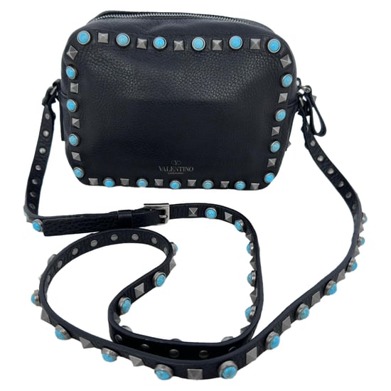 Valentino Rolling Rockstud Camera Bag in Zwart Leer - Image 3