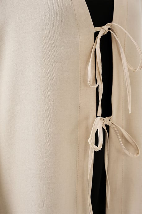 Linnenmix Lange Mouw Kimono met Binding Detail - Image 5