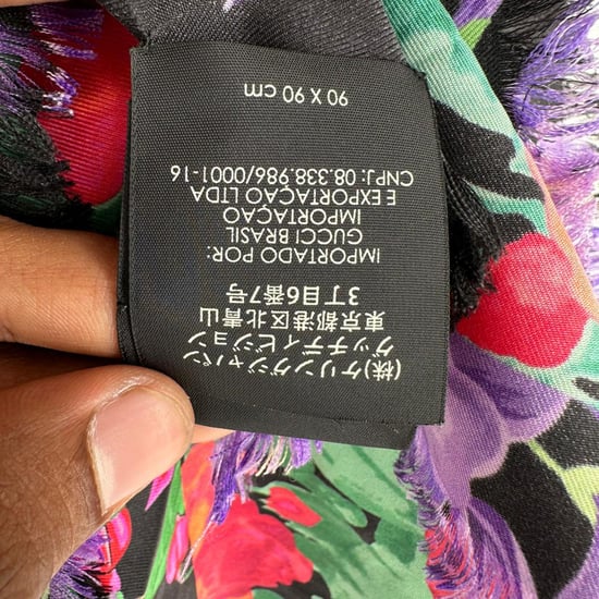 Gucci Bloemenprint Sjaal in Multicolor Zijde - Image 3