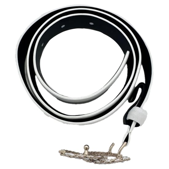 Chanel Keten In elkaar grijpende CC Logo Tailleband in Witte Leer - Image 3