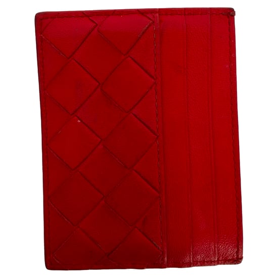 Bottega Veneta Intrecciato Kaartenhouder in Rode Leer - Image 1
