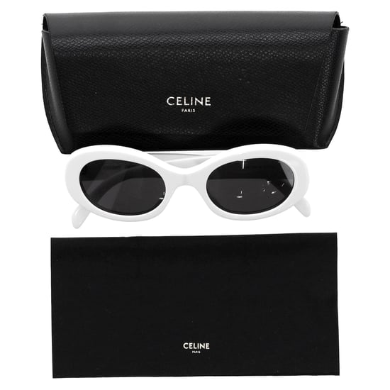 Celine Triomphe CL40194U Ovaalvormige Zonnebril in Witte Acetaat - Image 6