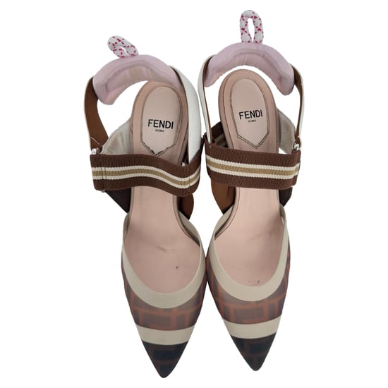 Fendi Mesh Colibri Pumps in Bruin Nylon - Image 5
