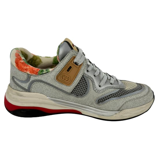 Gucci Ultrapace Lage Sneakers in Zilveren Glitters - Image 1