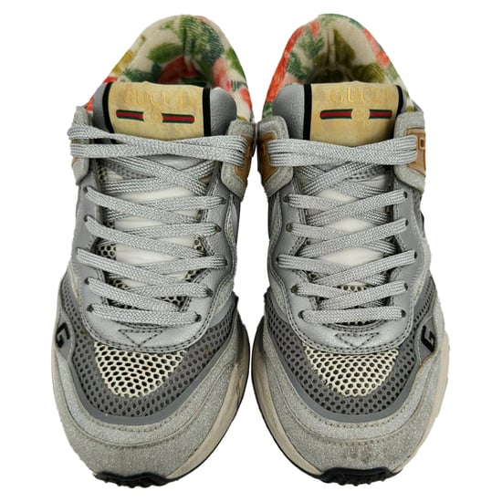 Gucci Ultrapace Lage Sneakers in Zilveren Glitters - Image 3
