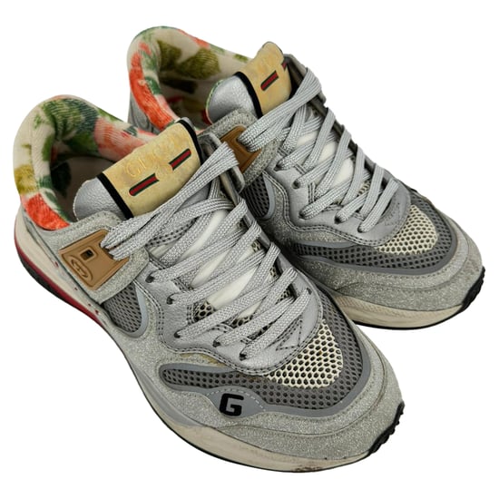 Gucci Ultrapace Lage Sneakers in Zilveren Glitters - Image 5