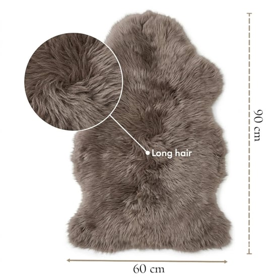 Echte Taupe schapenvacht Natuurlijke zijdezachte, pluizige echte wollen tapijt - Image 3