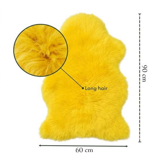 Echte Felgele Schapenvacht Natuurlijke Zijdezachte, Zachte, Zachte Echte Wollen Tapijt - Image 3