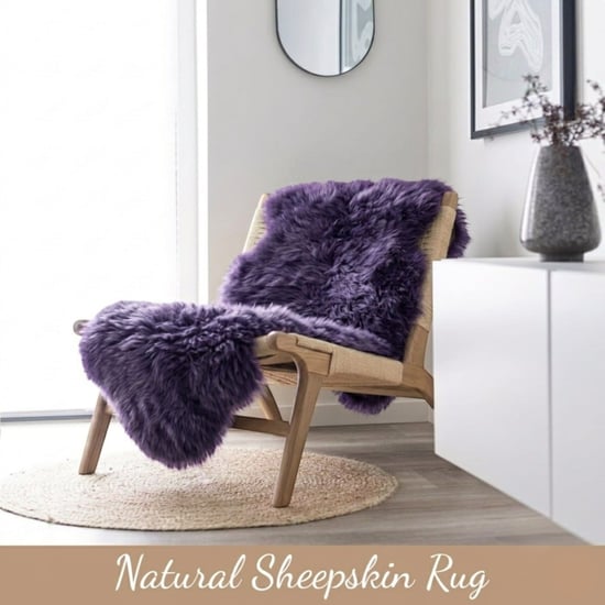 Echte schapenvacht violet dubbel natuurlijke pluizige zijdezachte echte wollen tapijt - Image 4