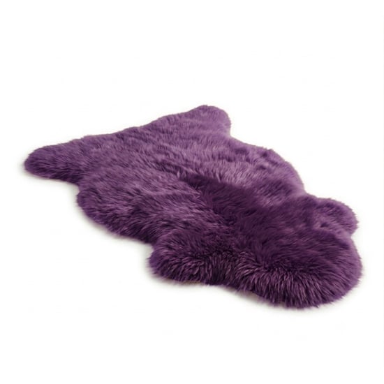Echte heldere violette schapenvacht Natuurlijke zijdezachte, zachte pluizige echte wollen tapijt - Image 1