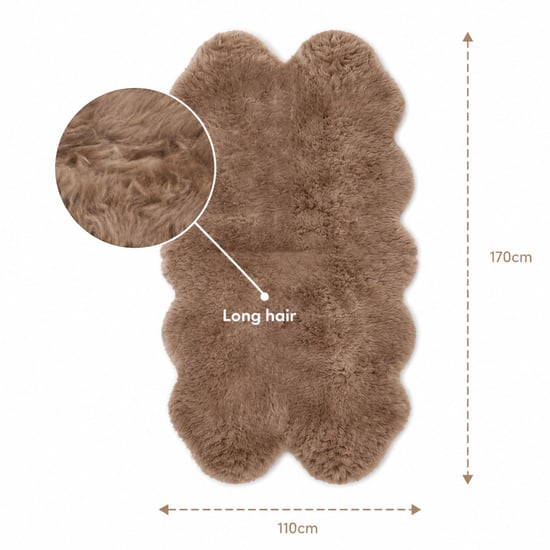 Echte schapenvacht paddenstoel quad natuurlijke pluizige zijdezachte echte wollen tapijt - Image 3