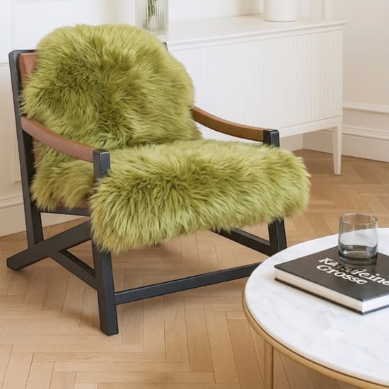 Echte groene schapenvacht Natuurlijke Zijdezachte, Zachte, Zachte Luchtige Echte Wollen Tapijt - Image 4