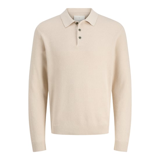 Jack & Jones Trui Cooper Knit Polo Beige - Image 1