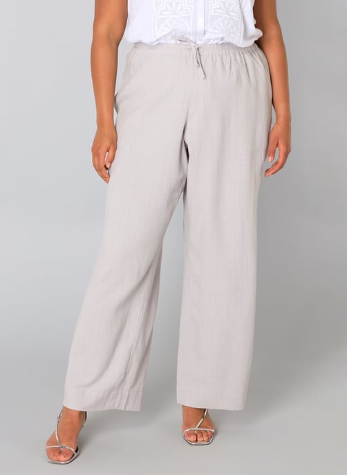 YEST CURVE Uma Bottoms - Soft Grey/White - Image 1