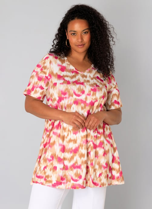 YEST CURVE Ankie Essential Tops - Fuchsia/Multi-Colour - Image 1