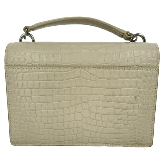 Saint Laurent Krokodillenmotief Sunset Wallet on Chain in Crème Leer - Image 4