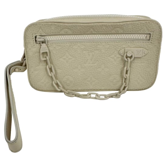 Louis Vuitton Monogram Pochette Volga Clutch in Witte Leer - Image 3