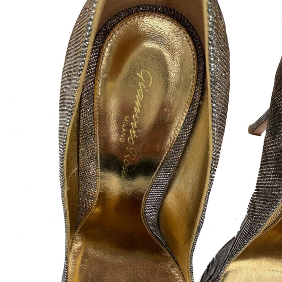 Gianvito Rossi Gianvito 105 Punttaille Pumps in Gouden Metalen Glitter - Image 6