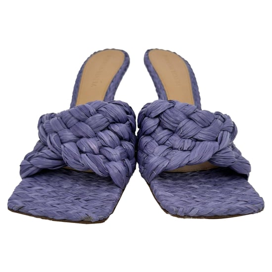 Bottega Veneta Intrecciato Weave Stiletto in Paarse Raffia - Image 2