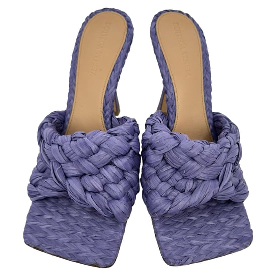 Bottega Veneta Intrecciato Weave Stiletto in Paarse Raffia - Image 3