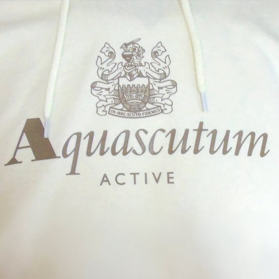 Aquascutum Active Big Logo Hoodie Oud Wit - Image 2